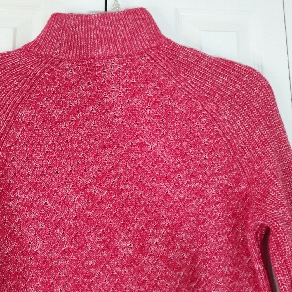 Talbots Plus texturized stitch Sweater twist Knit Long-Sleeve Fuchsia Size 1X - Picture 11 of 14